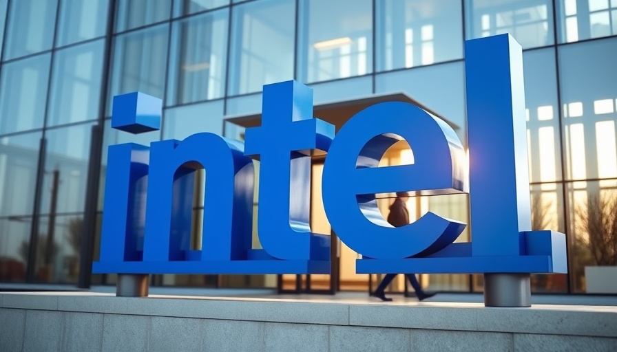 Intel sign at office building, reflecting stock and retirement income context.