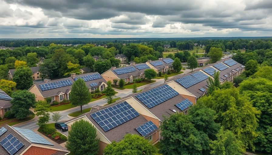 Healdsburg Senior Living community aerial view with solar panels.