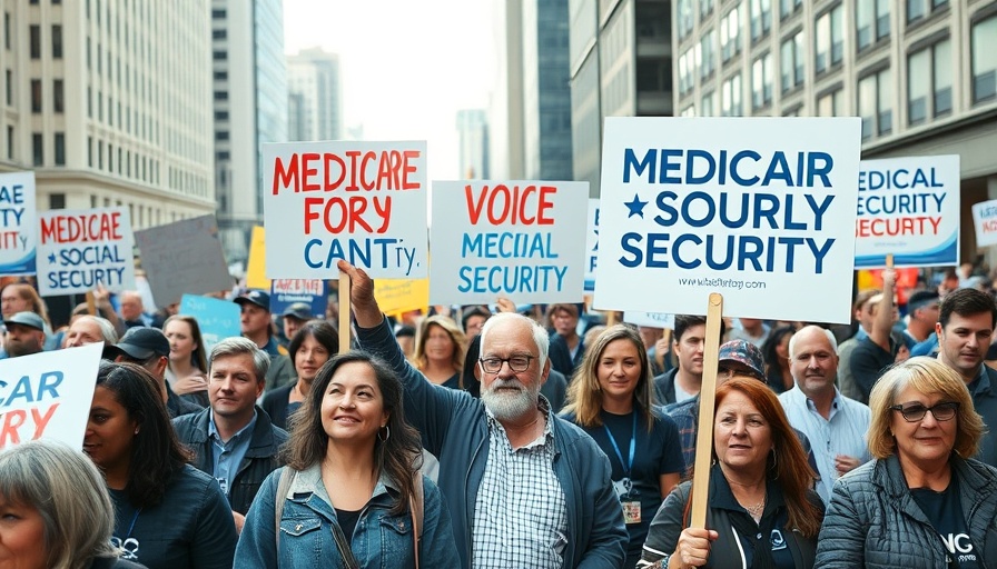 Protestors advocating for Medicare Medicaid Advantage coverage in Muskegon.