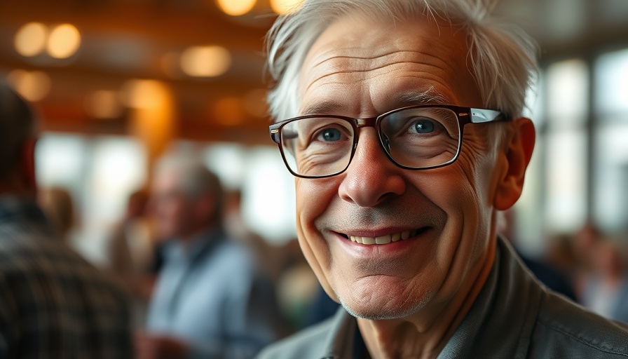 Elderly man smiling with glasses, associated with investing in bear markets.