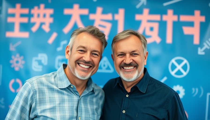 Middle-aged men smiling with Guardant backdrop, Liquid Biopsy for Seniors.