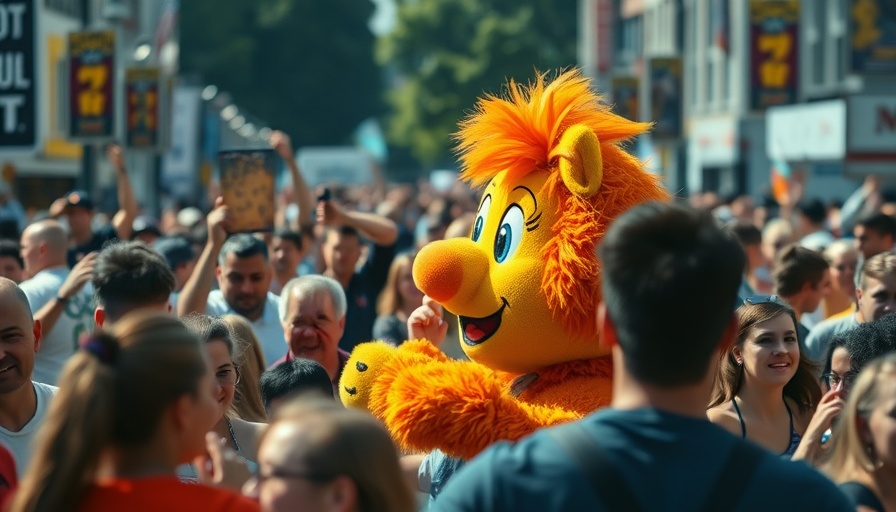 Eagles Autism Challenge event with mascot and crowd in lively atmosphere