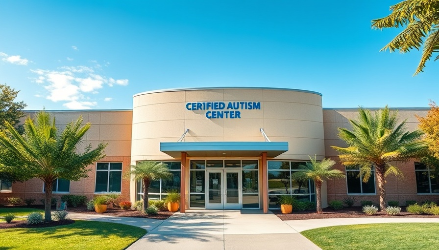 Certified Autism Center in Mesa with modern architecture and vibrant landscape.