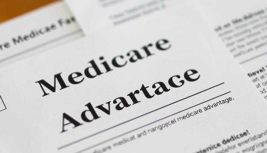 Macro view of Medicare Advantage documents highlighting text details.