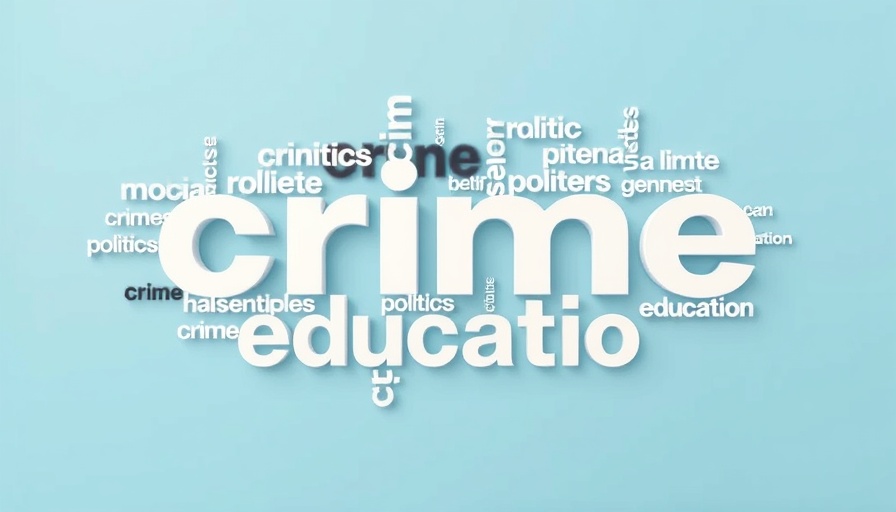 Dynamic word collage in blue theme related to news media.