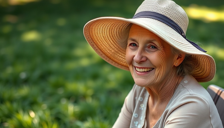 Elderly woman enjoying a sunny day outdoors; elderly support services Muskegon.