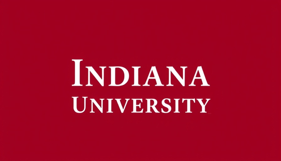Indiana University logo on maroon background