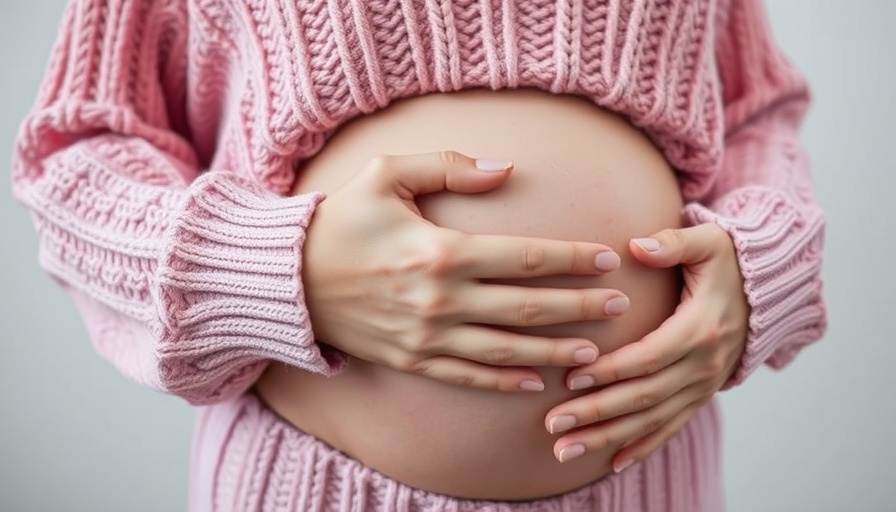 Pregnant woman cradling belly, related to forever chemicals autism link