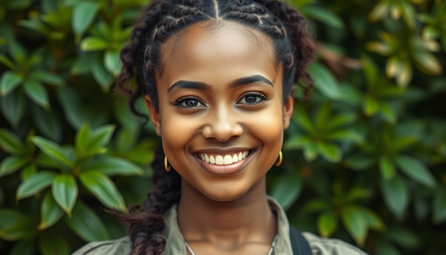 Confident young woman smiling for service accountability in customer care.