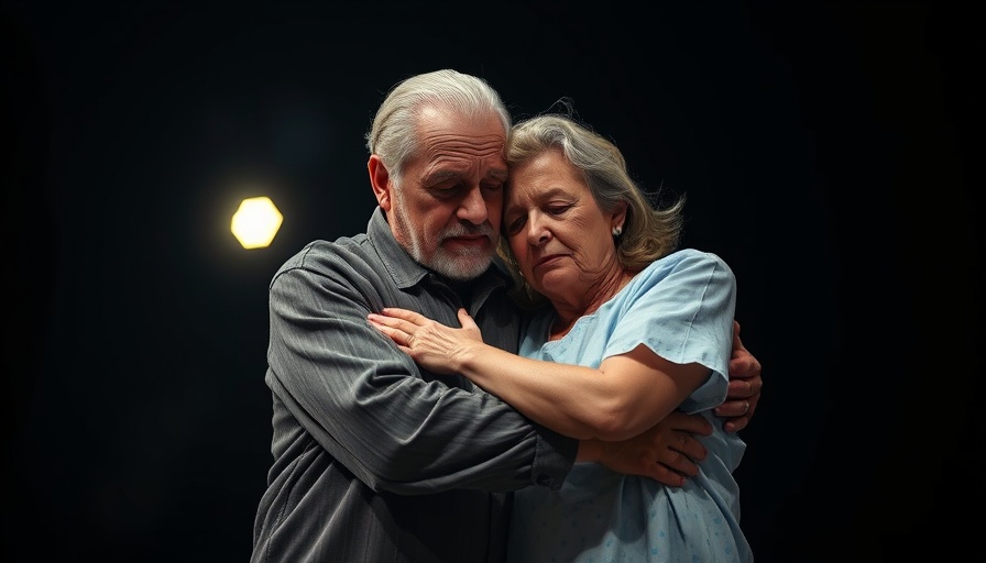 Next to Normal musical scene depicting mental health support through emotional embrace