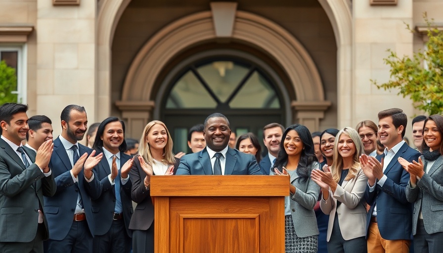 Official group celebration event with diverse individuals.