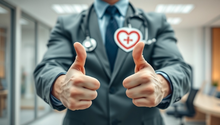 Doctor gesturing thumbs-down with insurance logos, Insurance Denials Alabama.