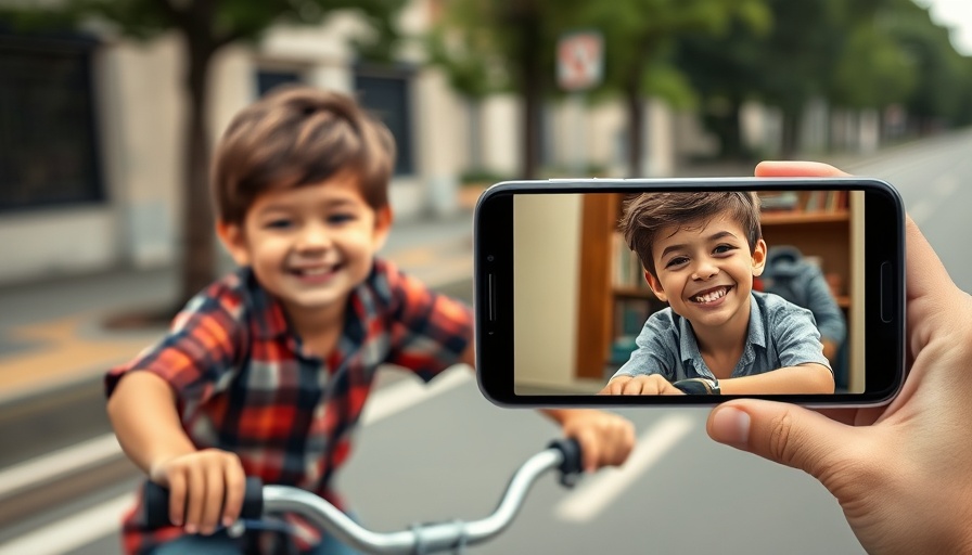 Child on bike with inset portrait, indicating autism spectrum disorders.