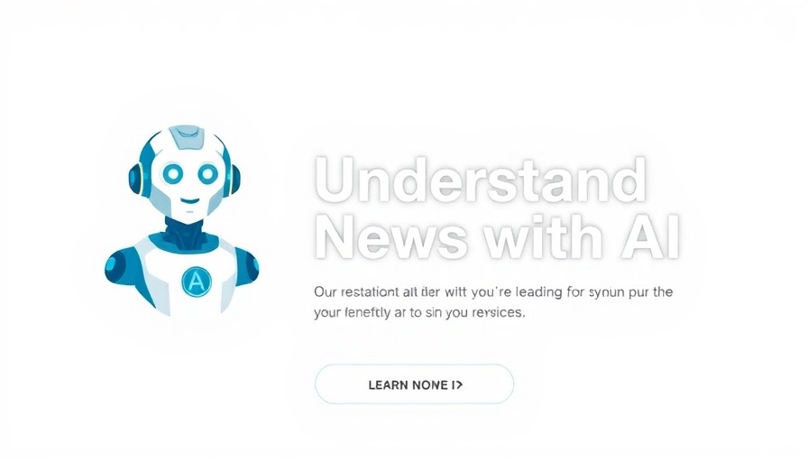 AI news promotion with chatbot icon, sleek minimal design.
