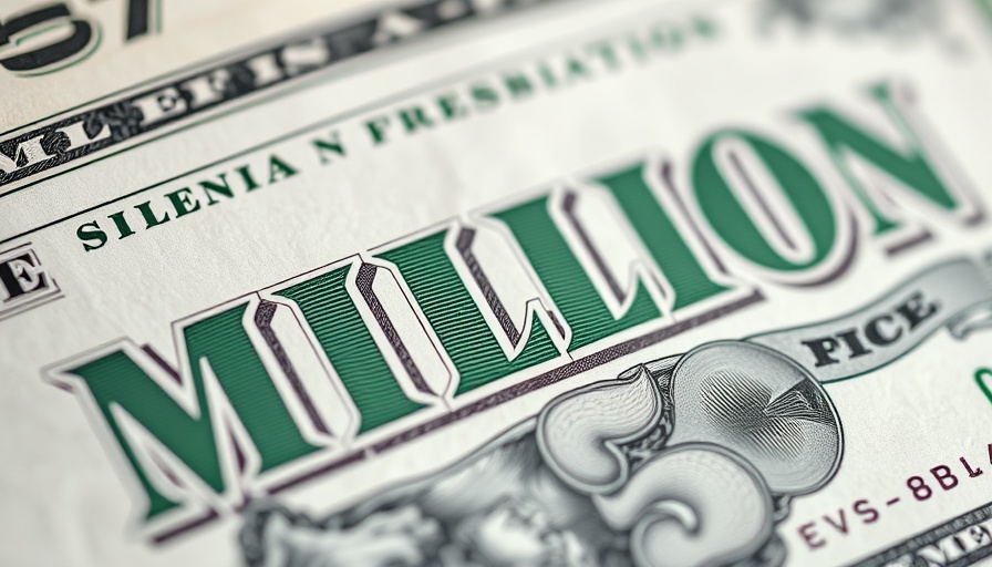 Close-up of million dollar bill details, symbolizing wealth.