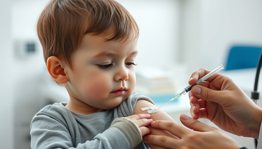 Child receiving vaccine, demonstrating no link between aluminum in vaccines and autism