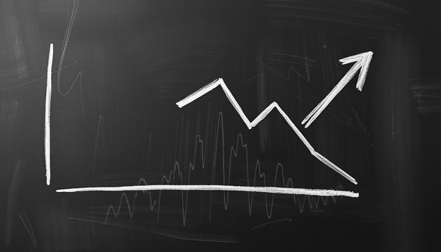 Blackboard drawing depicting a stock market decline in chalk, symbolizing Lam Research stock drop.