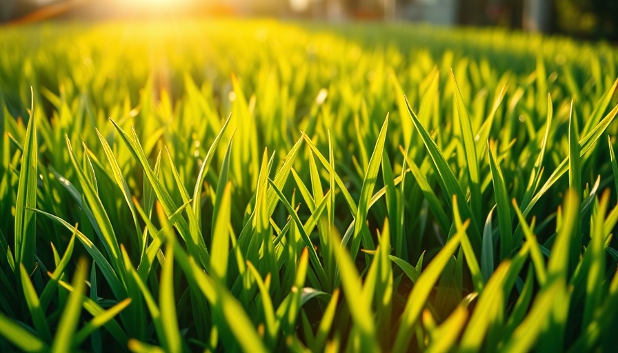 Vibrant lawn under sunlight, tips for heat and drought maintenance.