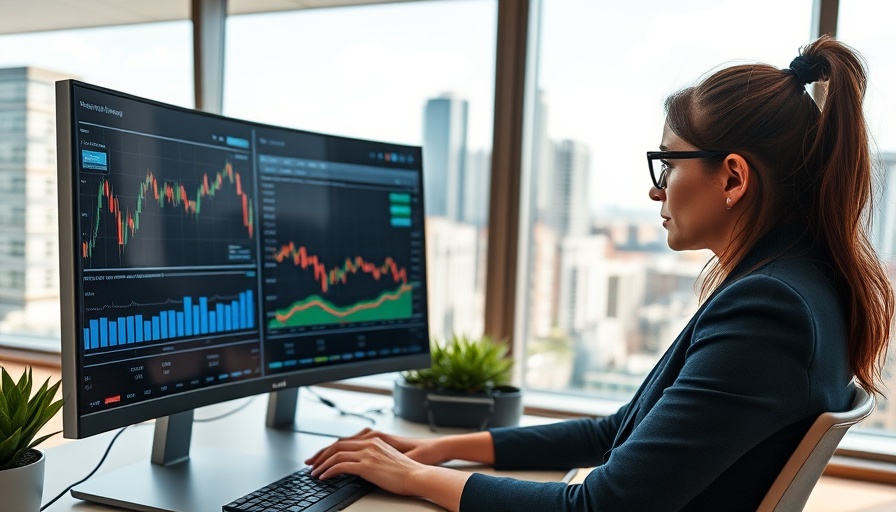 Professional analyzing financial graphs related to Palantir Technologies market cap.