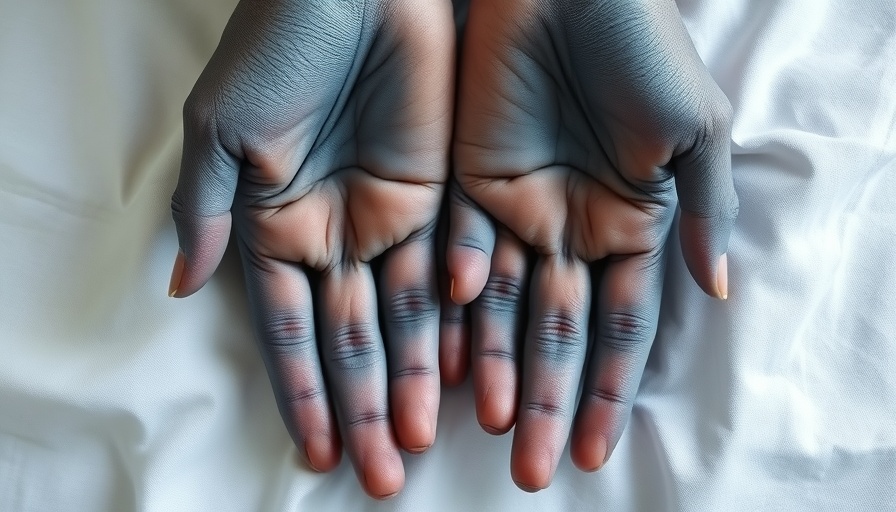 Hands showing argyria caused by intentional silver consumption.