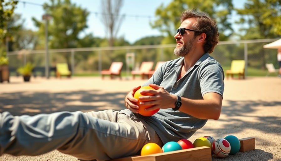 Playing bocce ball outdoors - benefits of being 50+ in Muskegon.