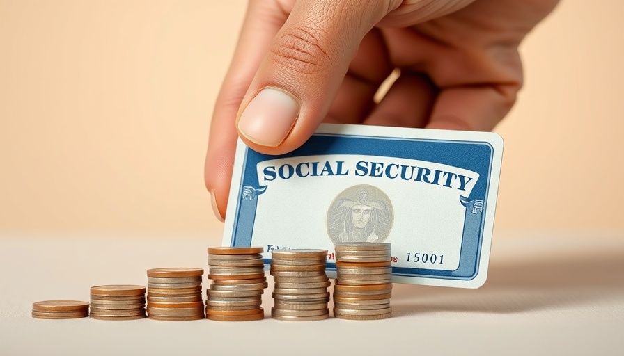 Social Security card and coins for Muskegon retirement sign up.