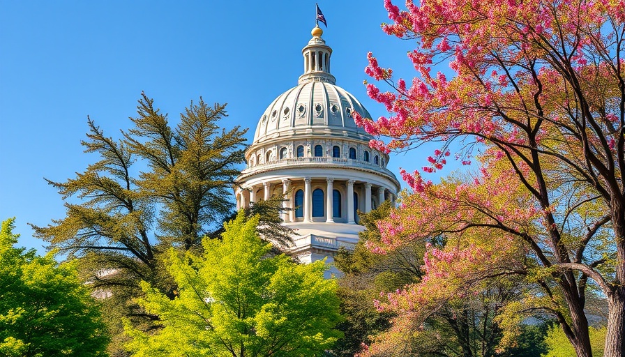 Washington State Capitol dome with spring trees, highlighting impact of new laws on seniors.