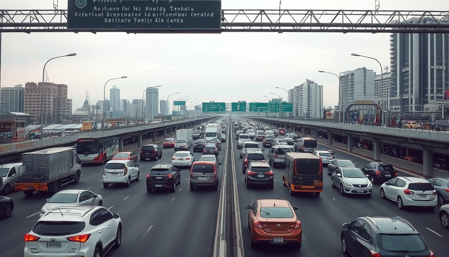 Traffic congestion highlighting long-term exposure to air pollution's impact on health.