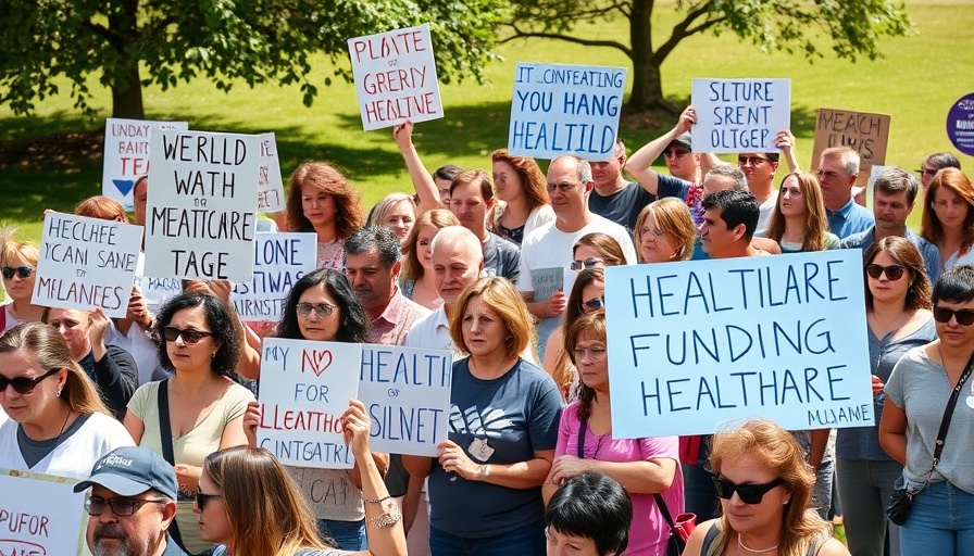 Protesters demand Medicare for All solution to Medicaid cuts outdoors.