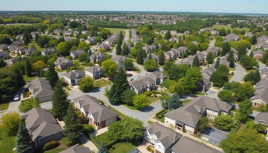 Aerial view of affordable elderly housing in Muskegon community.