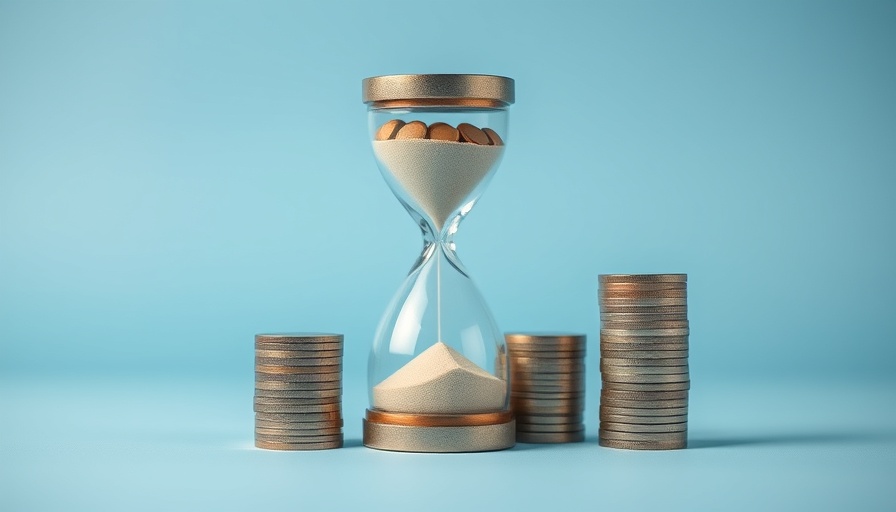 Hourglass with coins symbolizing annuities sales trends 2025.