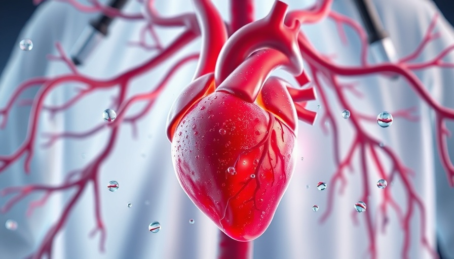 Illustration of cardiovascular disease risk from microplastics affecting a heart