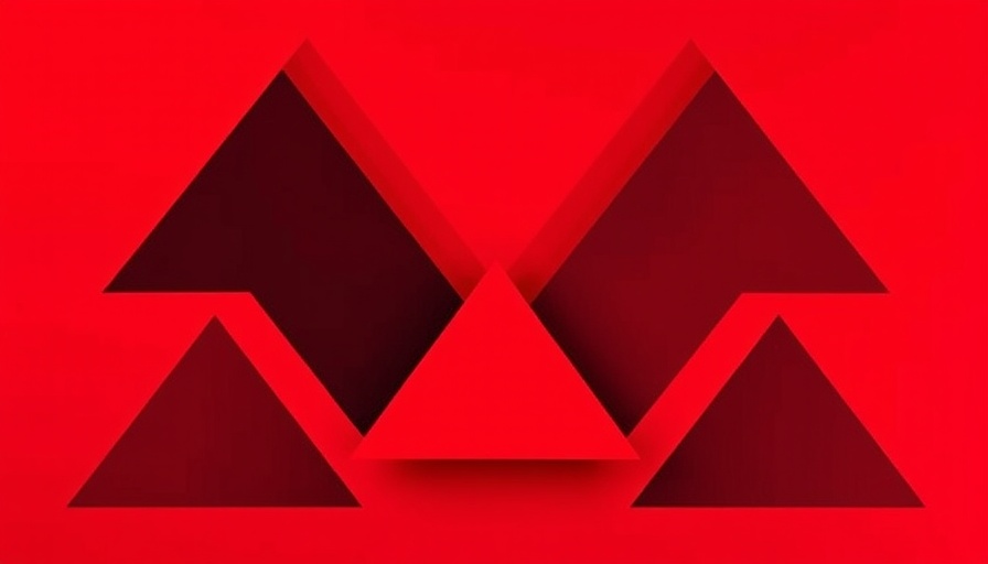 Abstract geometric design in red tones, minimalist art.