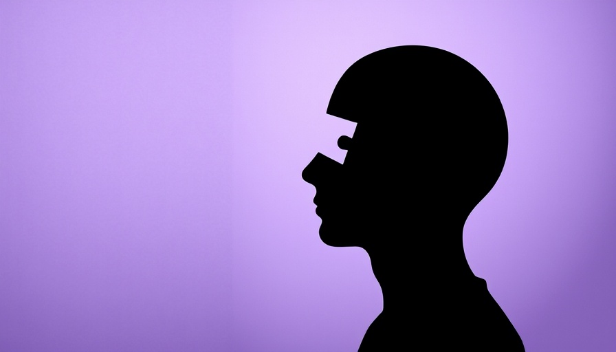 Silhouette symbolizing Alzheimer's and blarcamesine treatment on purple.