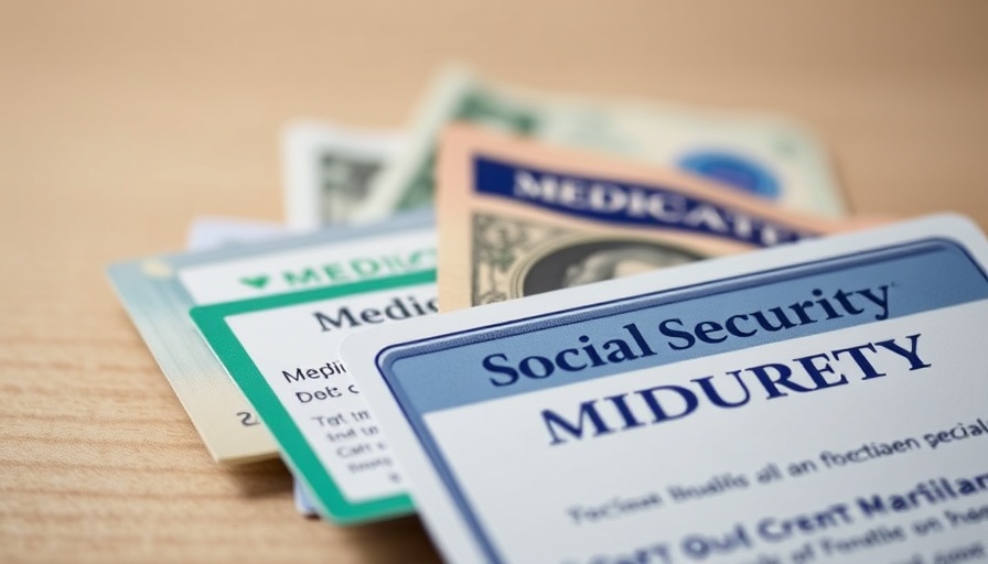 Close-up of Medicare and Social Security cards with cash, representing Medicare Medicaid cuts.