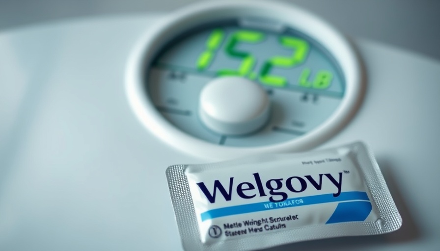 Digital scale reading 195.2 lb next to Wegovy for Medicare coverage weight loss drugs.
