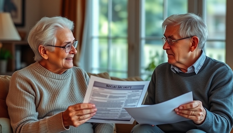 Older couple discussing Social Security sign up in a cozy setting.