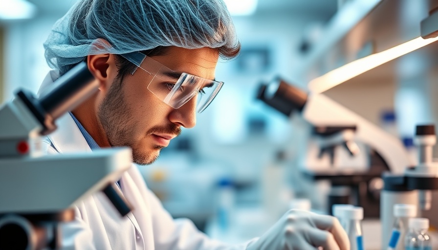 Scientist researching Alzheimer's disease treatments in a lab.