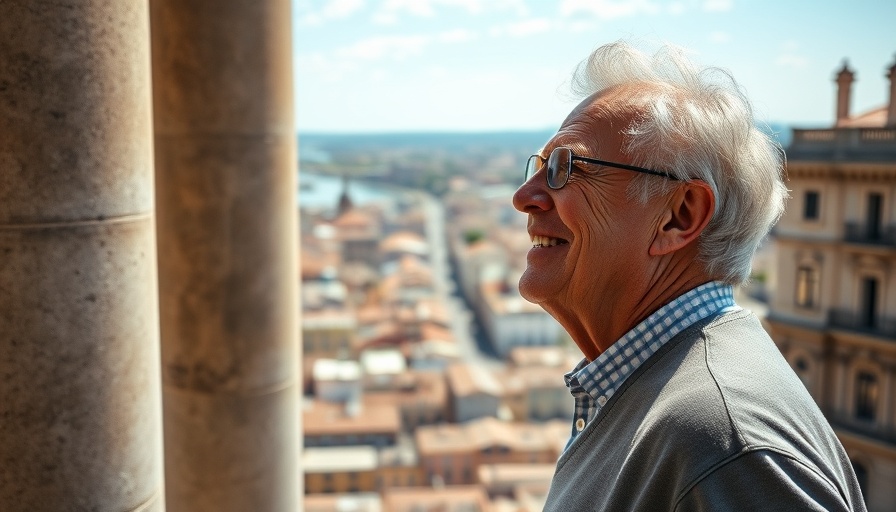 Retiree enjoying an affordable European vacation view.