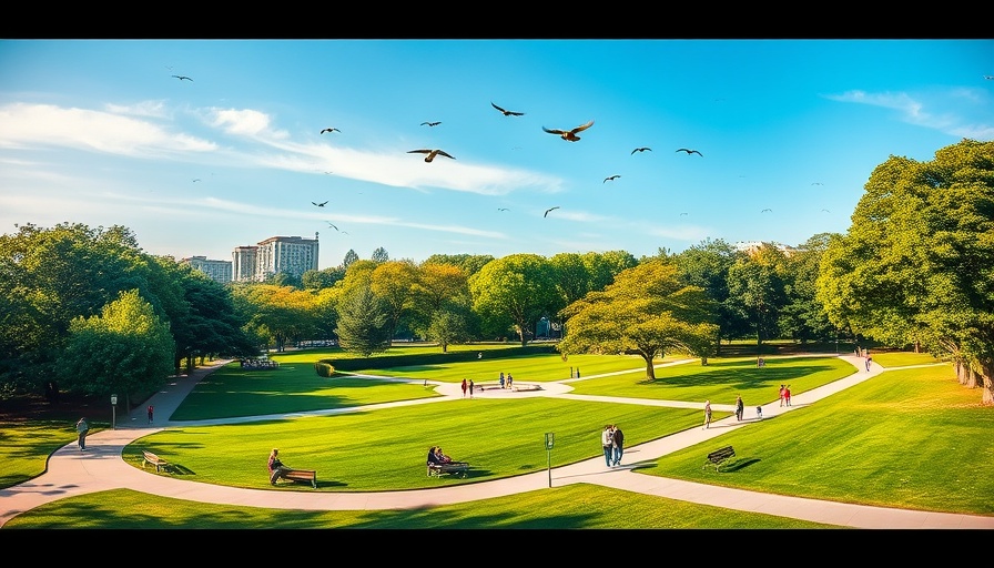 Lush park scene, ideal for environmental product data use.