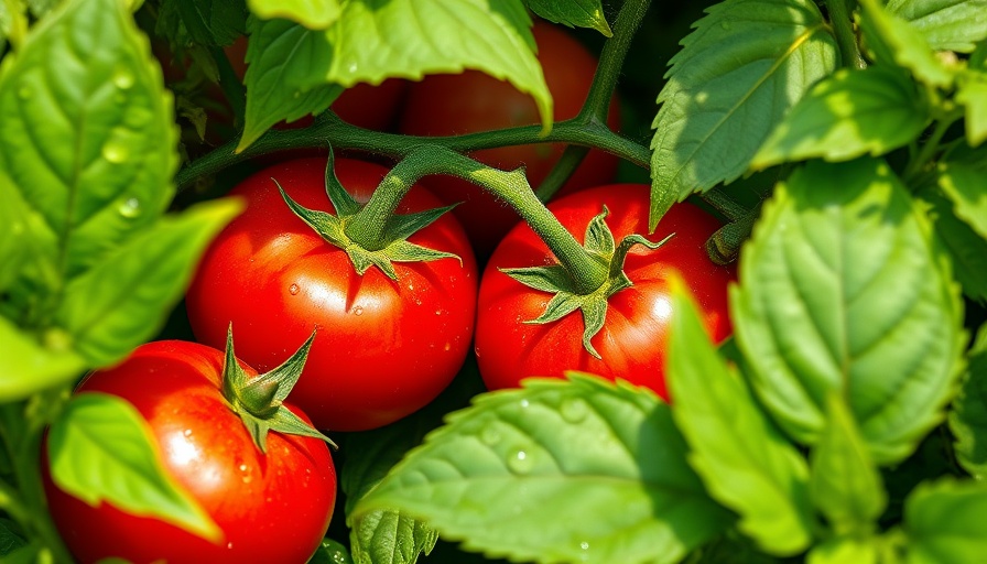 Grow-at-home success tips Muskegon with vibrant tomatoes in garden.