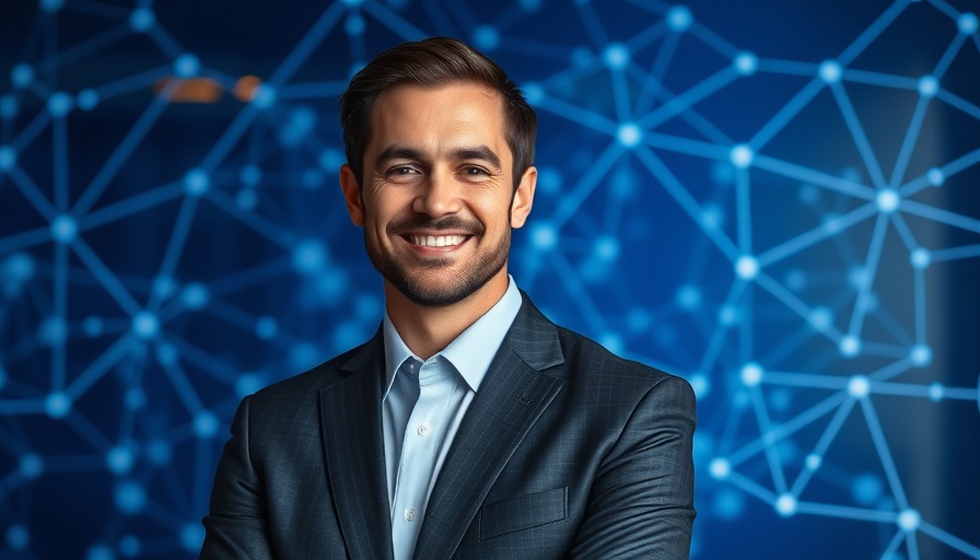 Senior living industry changes: professional man in modern digital backdrop.