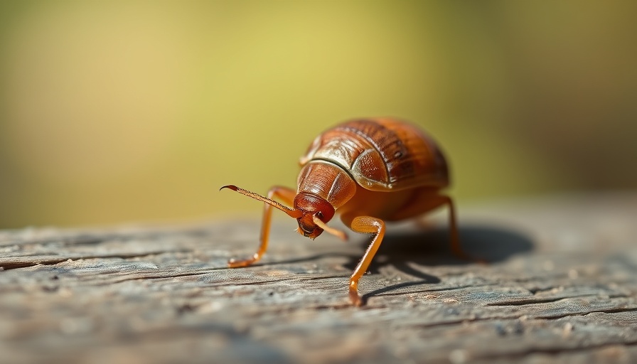 Invasive Mediterranean oak borer on wood surface close-up.