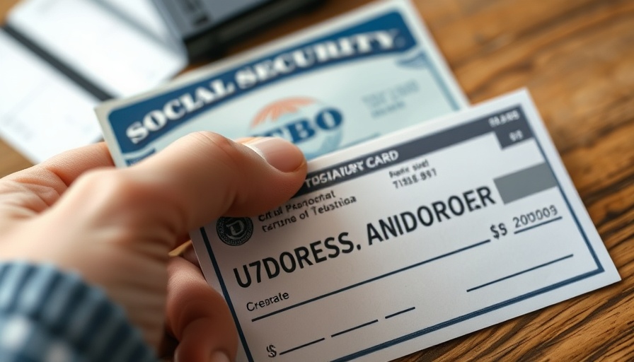 Hand holding Social Security card and Treasury check, emphasizing transition to electronic payments.