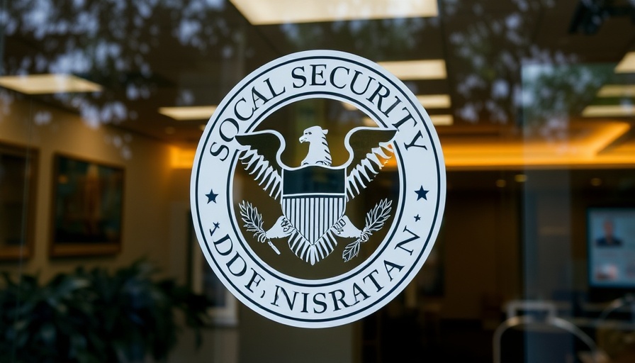Social Security Administration emblem on window reflecting the Social Security electronic payments transition