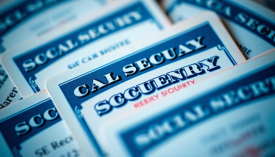 Close-up of Social Security cards in a layered arrangement.