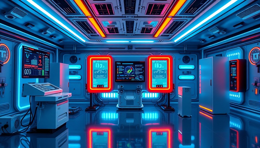 Futuristic EV battery monitoring technology in high-tech lab.