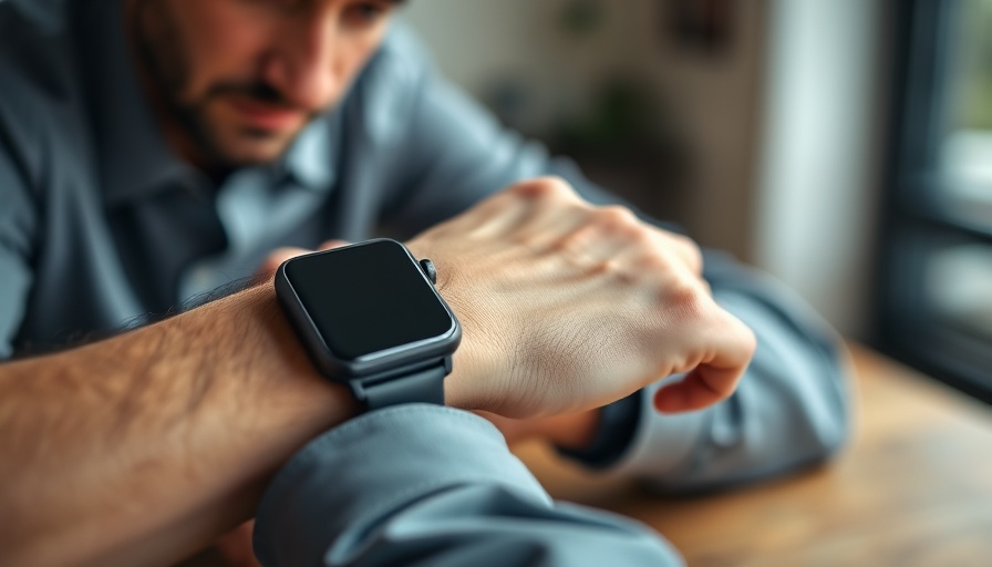 Close-up of a smartwatch in use, Muskegon wearable tech.