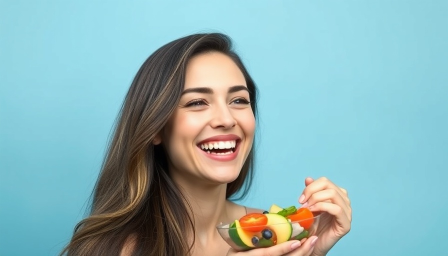 Smiling woman with fruit bowl, illustrating unexplained weight gain causes