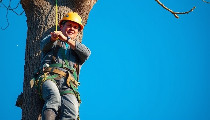 Expert tree care services in Summerfield NC, arborist climbing a tree